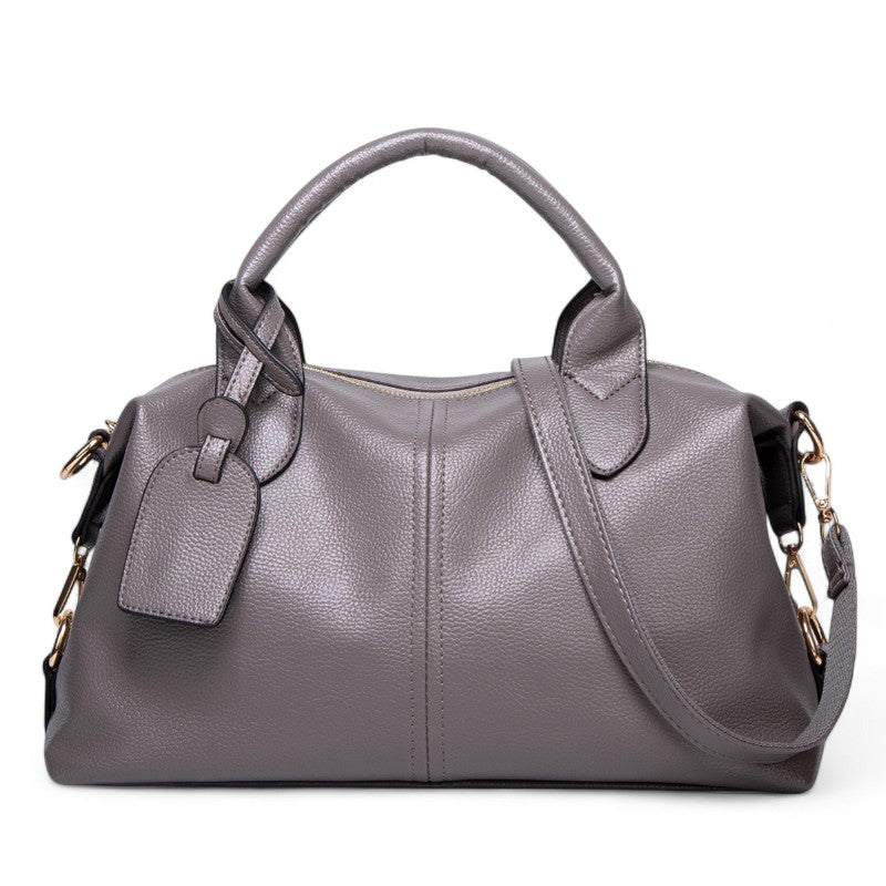 MILEY - Bolso Bandolera en cuero texturizado - Gris - CARMEN VELVET