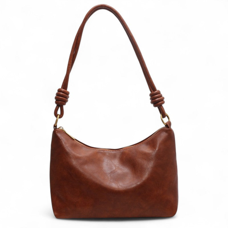 KAYNA - Bolso elegante en cuero suave - Marrón - CARMEN VELVET