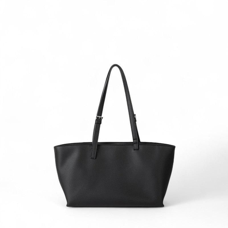 EDEN - Bolso Grande en cuero liso - Negro - CARMEN VELVET