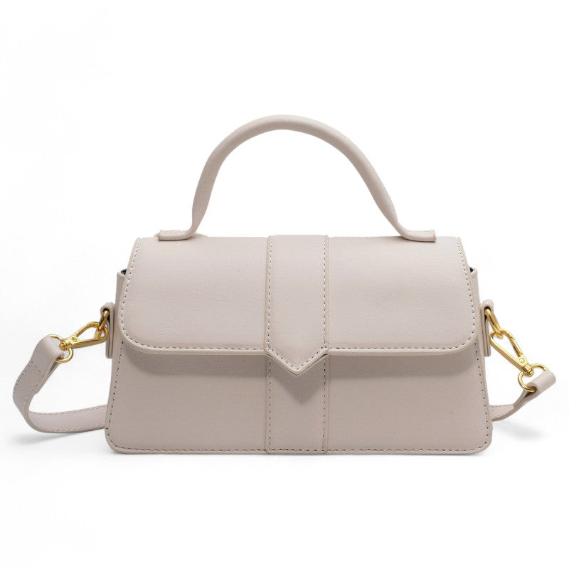AMA - Bolso Pequeño en cuero liso - Blanco - CARMEN VELVET