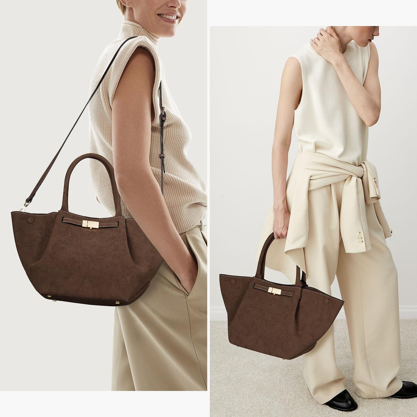 ANNE - Bolso Bandolera Grande en ante - CARMEN VELVET