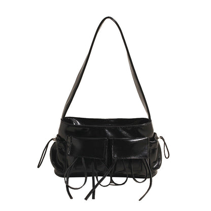 REIS - Bolso en charol elegante con bandolera - Negro - CARMEN VELVET