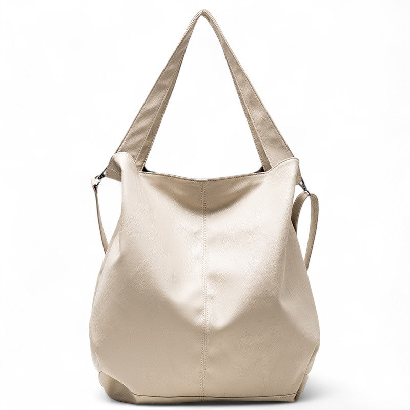 CANDICE - Bolso Bandolera Grande en cuero suave - Blanco - CARMEN VELVET