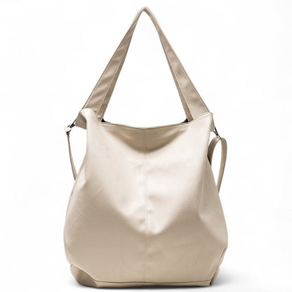 CANDICE - Bolso Bandolera Grande en cuero suave - Blanco - CARMEN VELVET