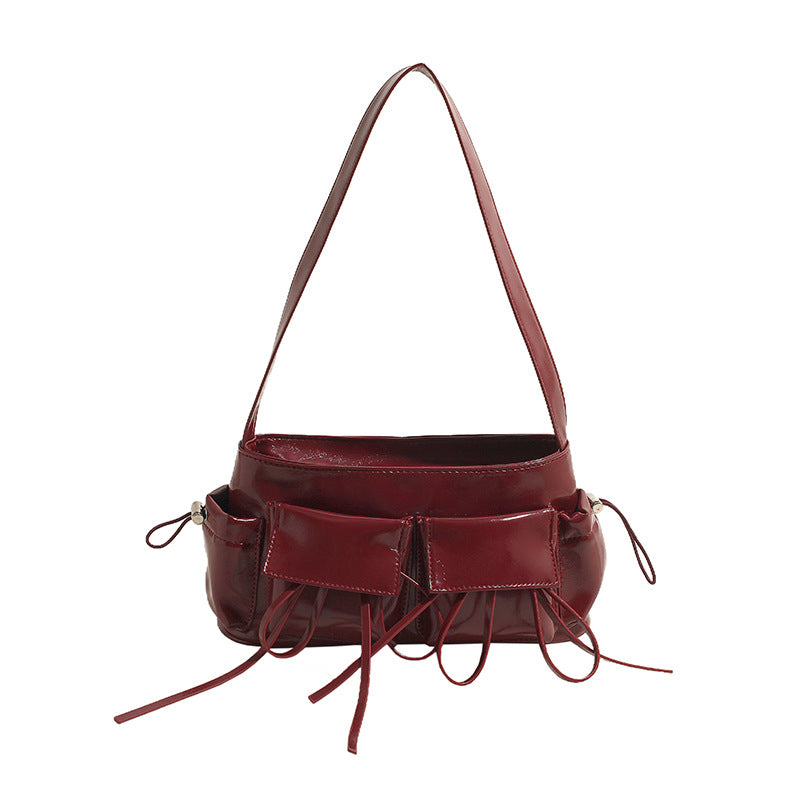 REIS - Bolso en charol elegante con bandolera - Rojo - CARMEN VELVET