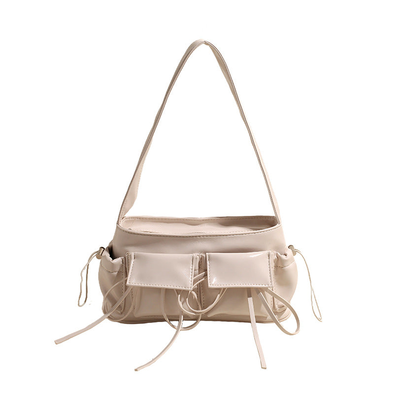 REIS - Bolso en charol elegante con bandolera - Beige - CARMEN VELVET