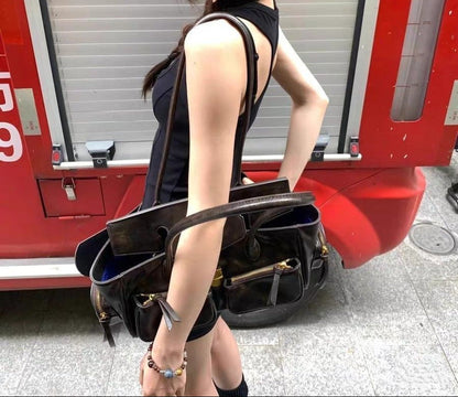 FIOLINE - Bolso en cuero estilo retro - CARMEN VELVET