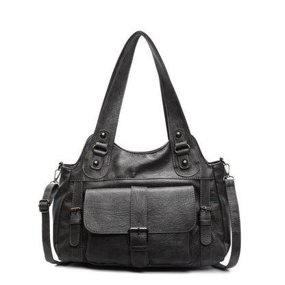 SEFA - Bolso para el Día a Día Vintage y práctico - Gris Oscuro - CARMEN VELVET