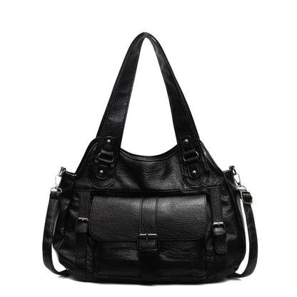 SEFA - Bolso para el Día a Día Vintage y práctico - Negro - CARMEN VELVET