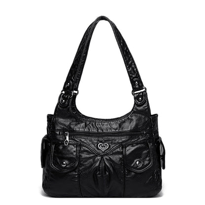 VICKY - Bolso en cuero organizado - Negro - CARMEN VELVET