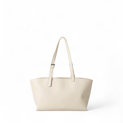 EDEN - Bolso Grande en cuero liso - Blanco - CARMEN VELVET