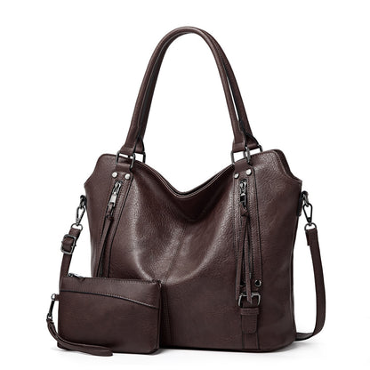 CHIARA - Bolso Grande para el Día a Día multibolsillos con clutch - Café - CARMEN VELVET