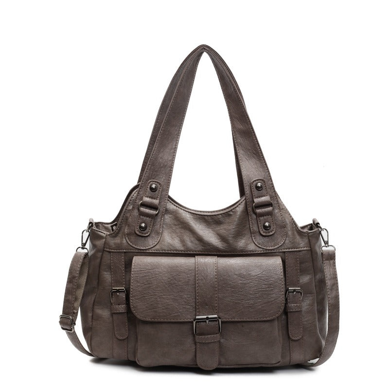 SEFA - Bolso para el Día a Día Vintage y práctico - Gris - CARMEN VELVET