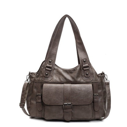 SEFA - Bolso para el Día a Día Vintage y práctico - Gris - CARMEN VELVET