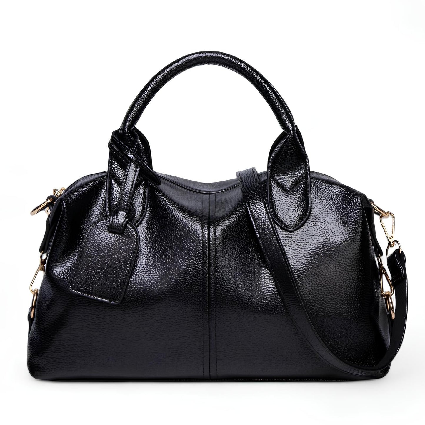 MILEY - Bolso Bandolera en cuero texturizado - Negro - CARMEN VELVET