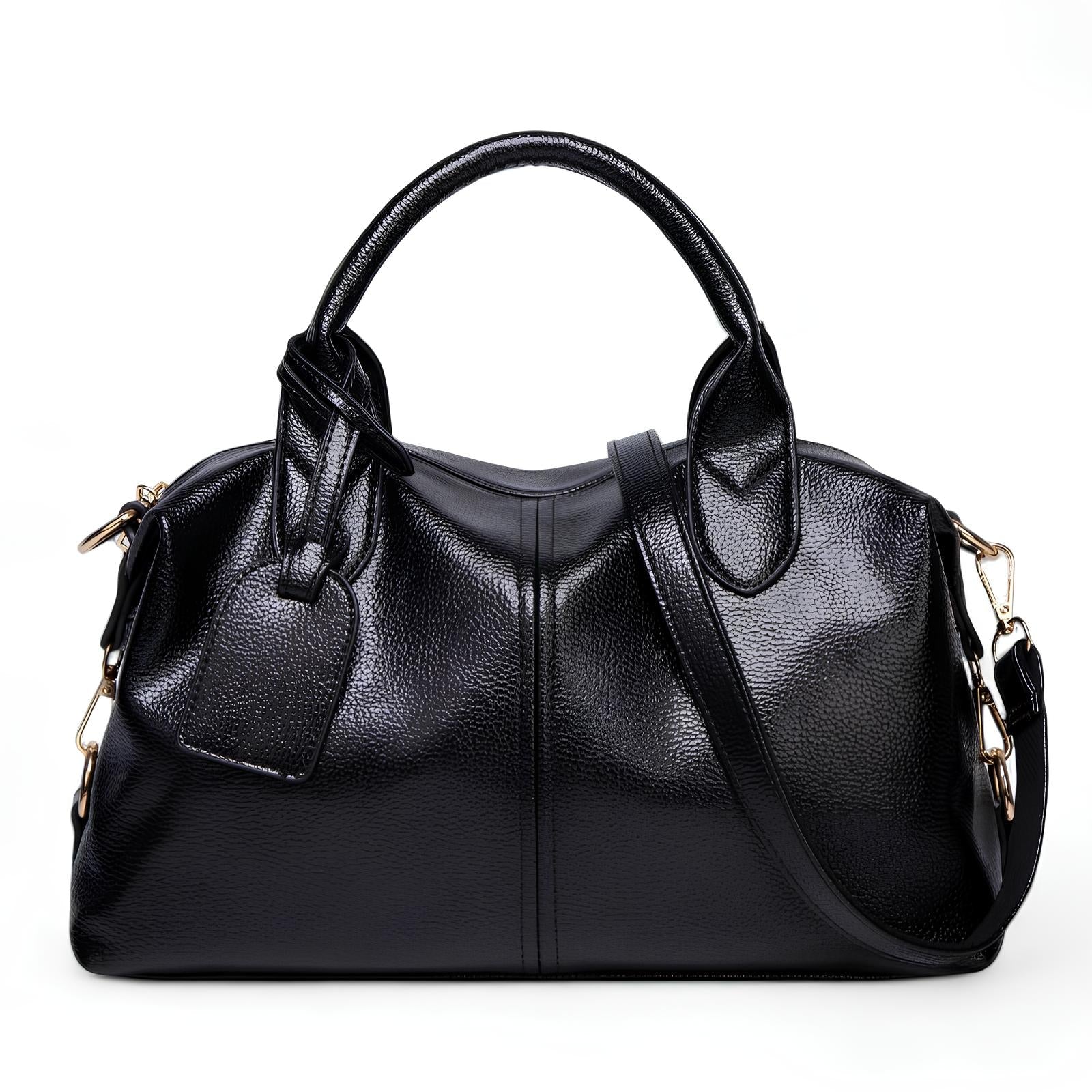 MILEY - Bolso Bandolera en cuero texturizado - Negro - CARMEN VELVET