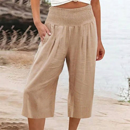 Siena - Pantalones capri ligeros con cintura elástica