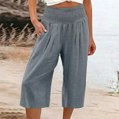Siena - Pantalones capri ligeros con cintura elástica