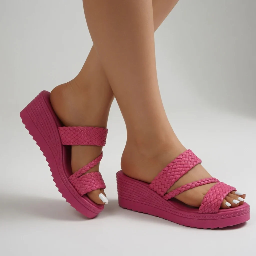 Daniela - Sandalias con cuña trenzadas