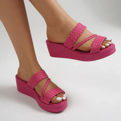 Daniela - Sandalias con cuña trenzadas