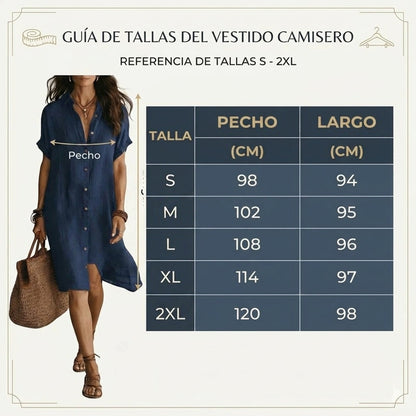Valeria - Vestido camisero de manga corta