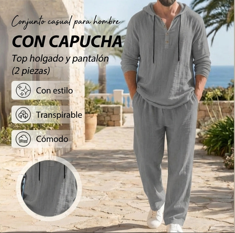 Winston - Conjunto de sudadera con capucha y pantalón de corte relajado
