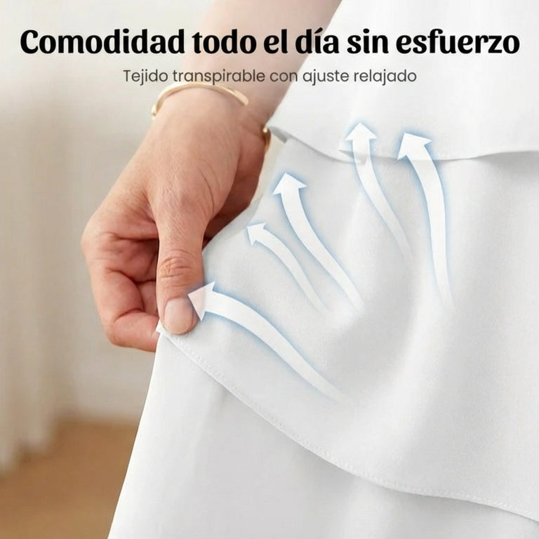Marela - Vestido elegante de capas y volantes