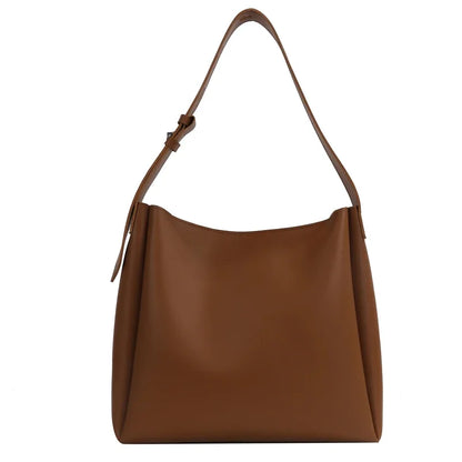 SACHA - Bolso Bandolera en cuero liso con clutch cartera - Marrón - CARMEN VELVET