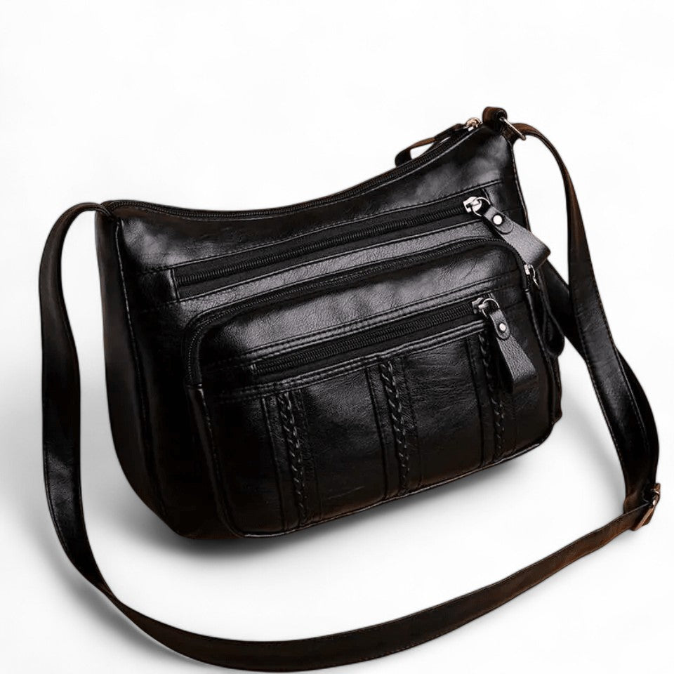 ROVA - Bolso multibolsillos en cuero con bandolera en cuero - CARMEN VELVET
