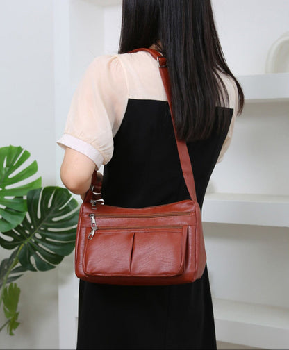 ANIA - Bolso en cuero multibolsillos con bandolera - CARMEN VELVET