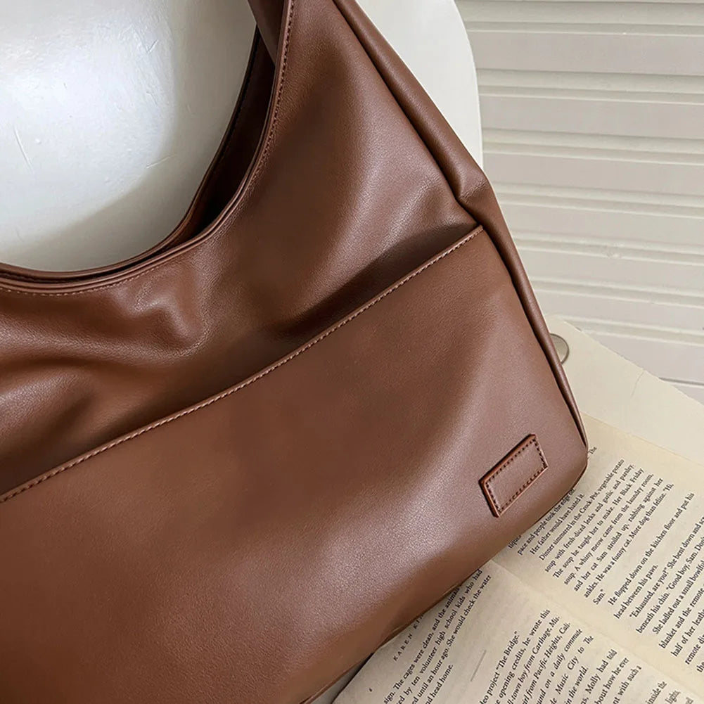 MEYA - Bolso Grande de tendencia en cuero marrón - CARMEN VELVET