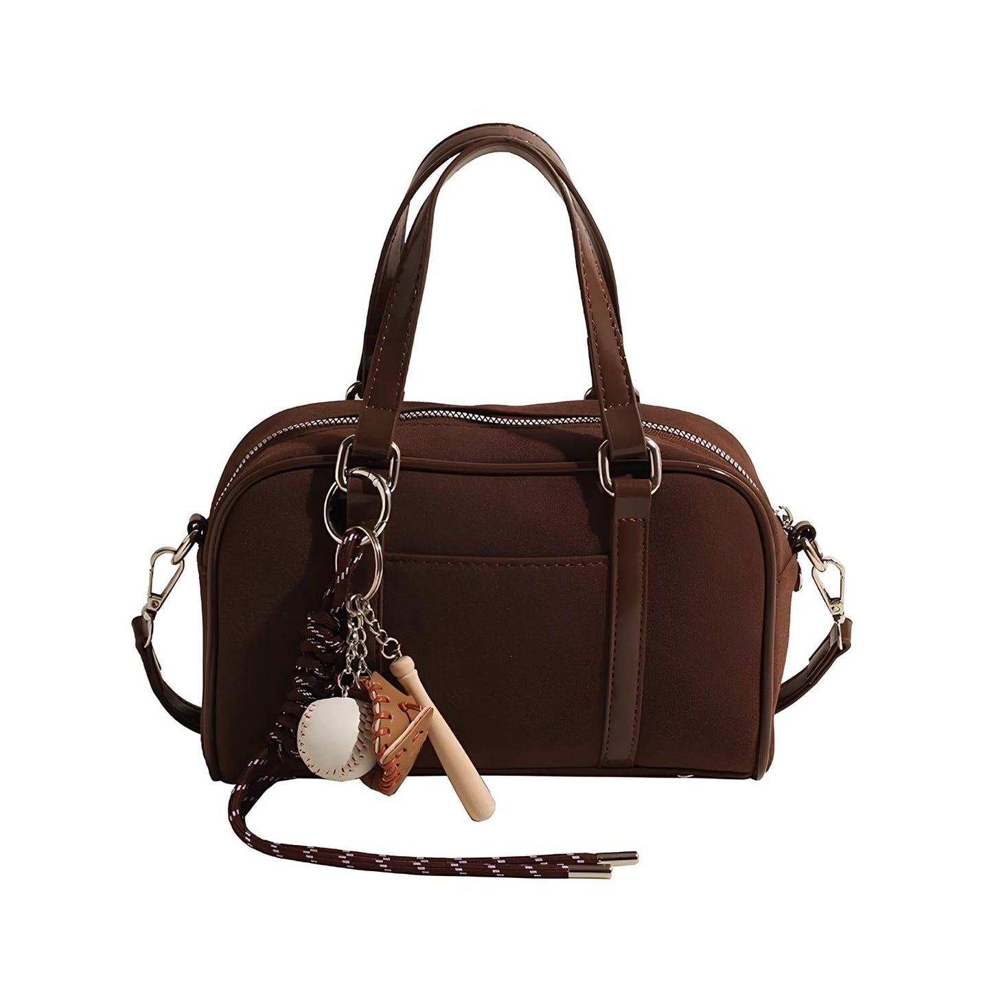 MOLY - Bolso en ante con bandolera - Marrón - CARMEN VELVET