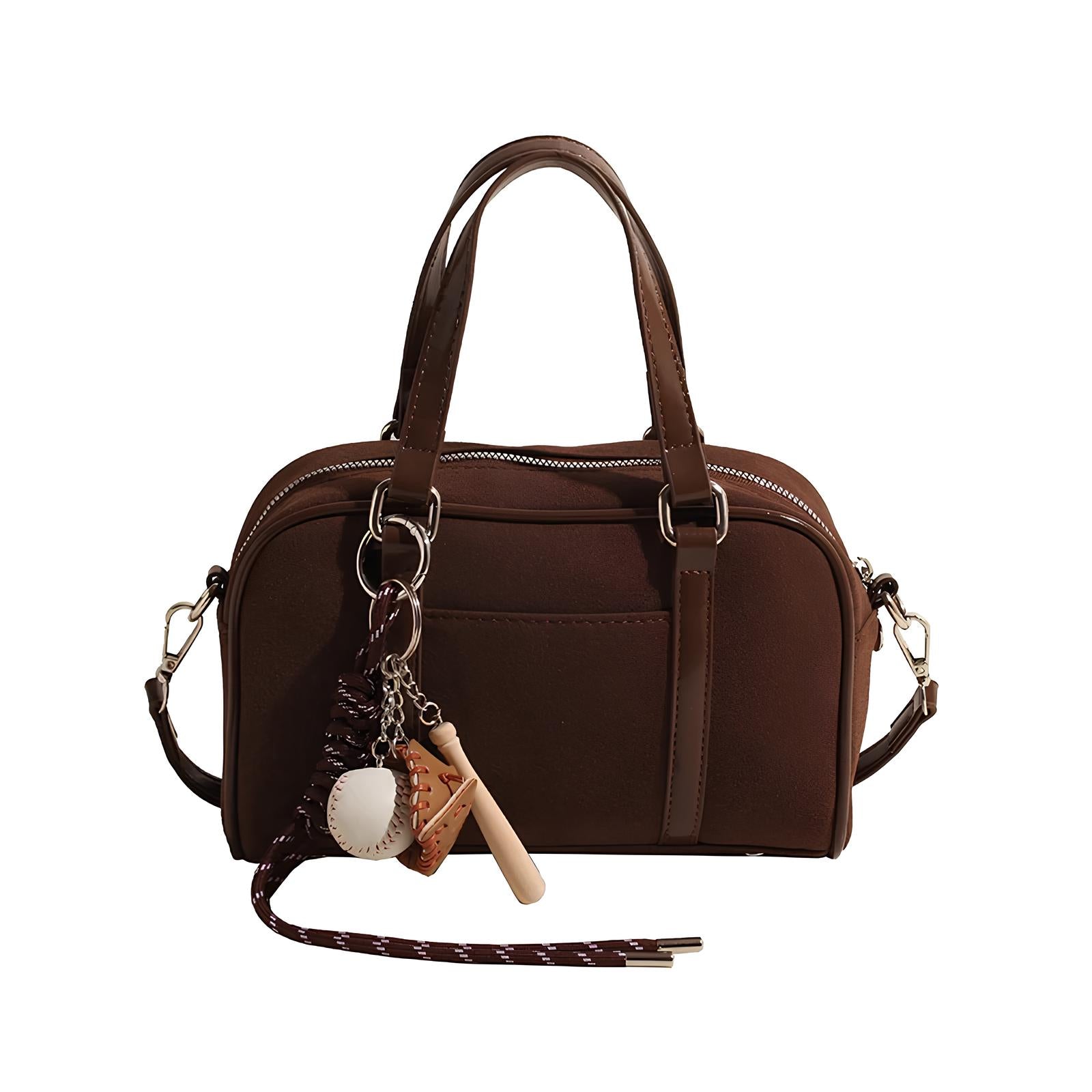 MOLY - Bolso en ante con bandolera - Marrón - CARMEN VELVET