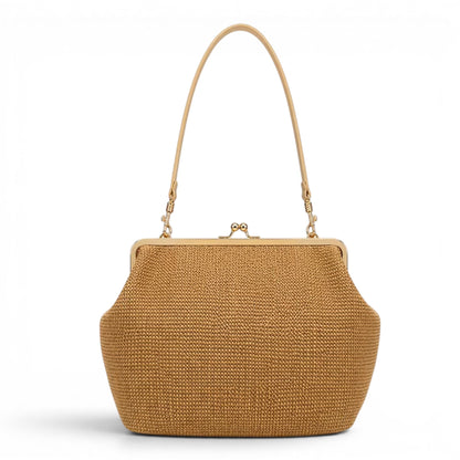 Soléane - Bolso Grande de mujer paja trenzada elegante - Café - CARMEN VELVET