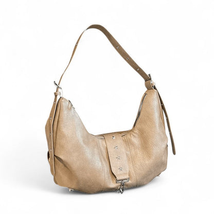 VANDEN - Bolso tipo messenger para el día a día en cuero - Caqui - CARMEN VELVET