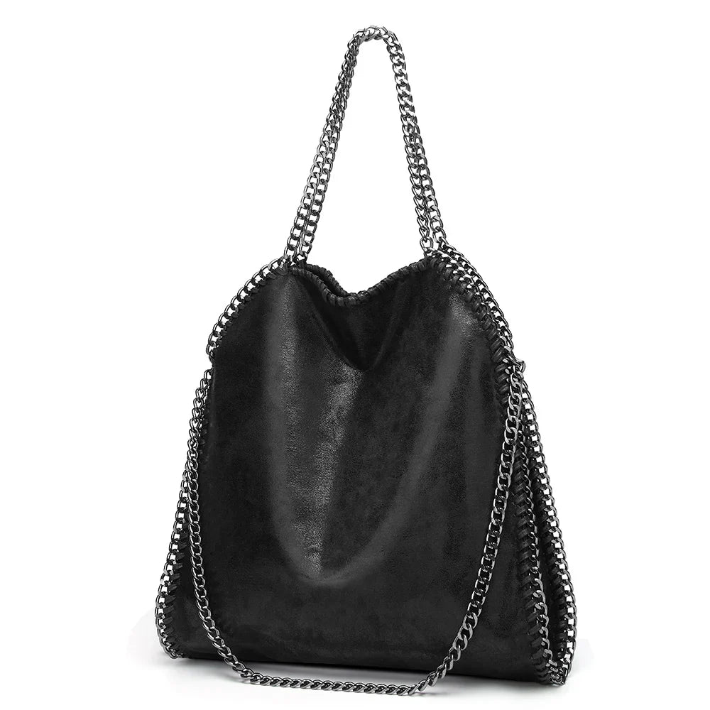 KONIE - Bolso en cuero suave con bandolera con cadena - CARMEN VELVET