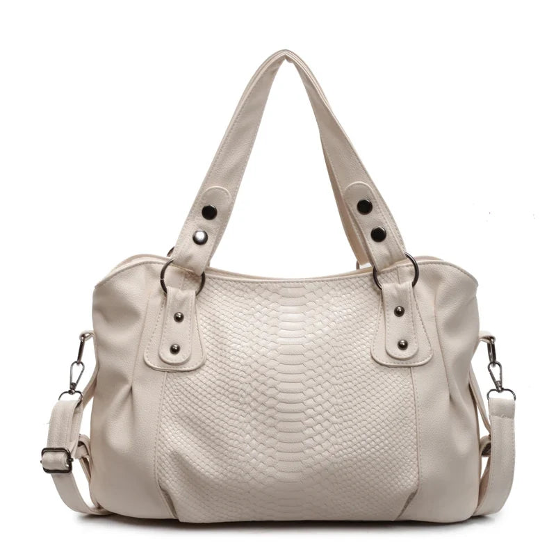 RUBI - Bolso para el Día a Día de lujo en cuero texturizado - Blanco - CARMEN VELVET