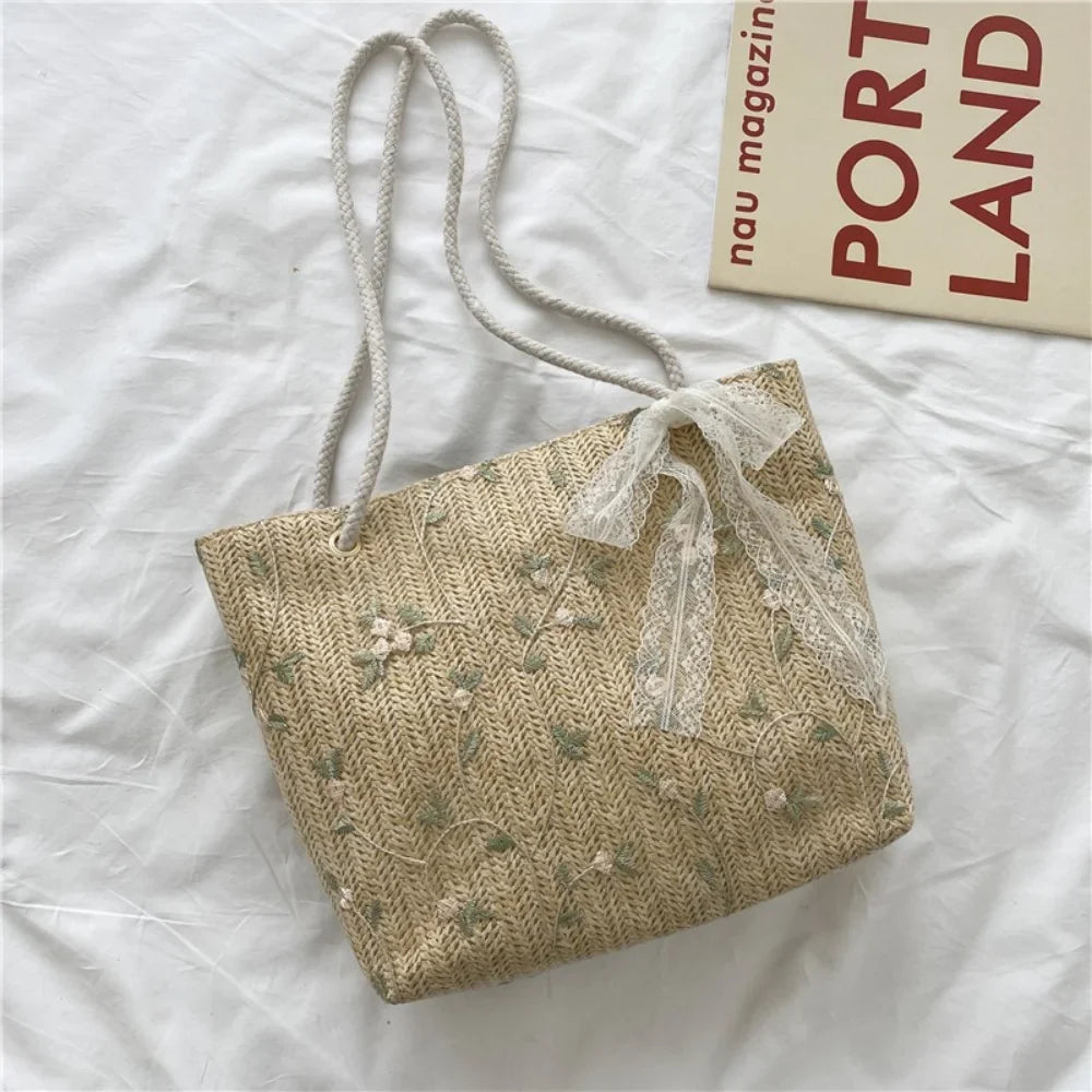ANNA - Bolso Tote trenzado - Caqui - CARMEN VELVET