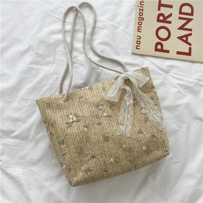 ANNA - Bolso Tote trenzado - Caqui - CARMEN VELVET