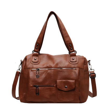 CHLOE - Bolso Bandolera de Cuero gran capacidad - Marrón - CARMEN VELVET