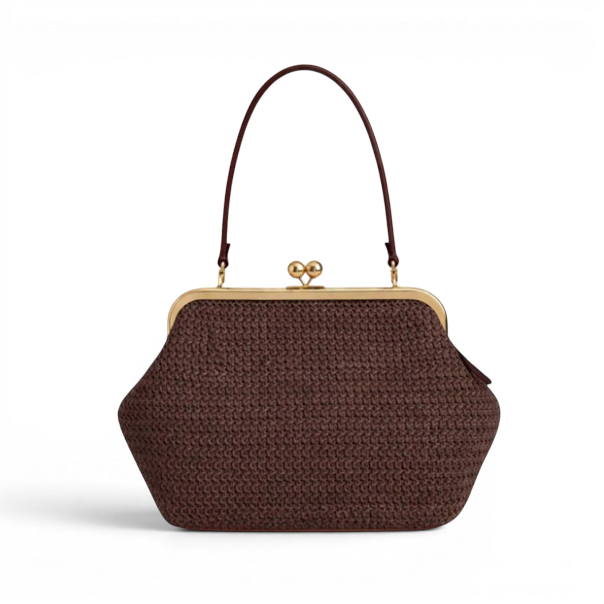 Soléane - Bolso Grande de mujer paja trenzada elegante - Marrón - CARMEN VELVET