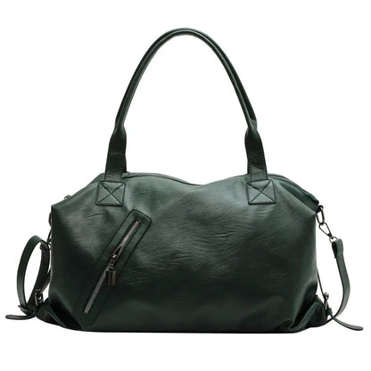 EMMA - Bolso para el Día a Día de cuero suave instituto - Verde - CARMEN VELVET