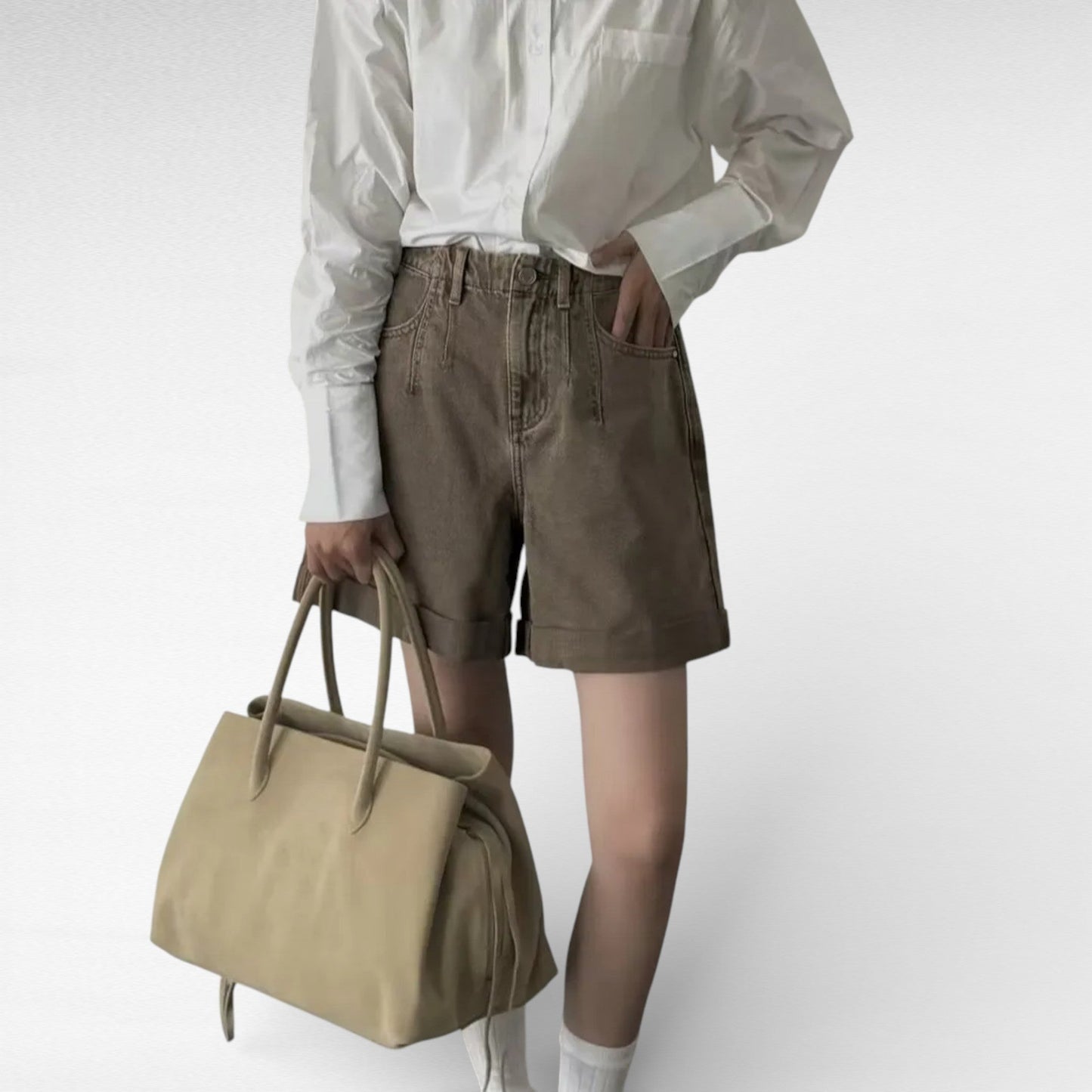 LEATY - Bolso Grande en cuero auténtico - CARMEN VELVET