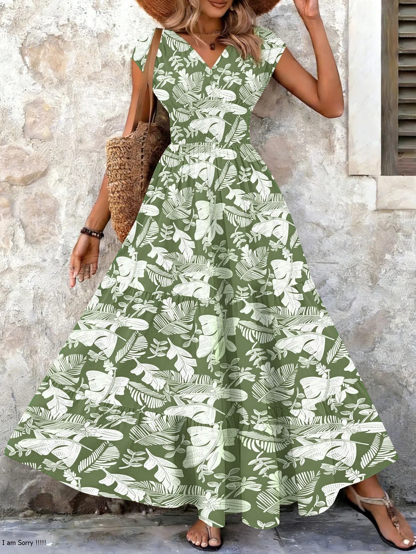 Lidia - Vestido largo barroco con escote de pico