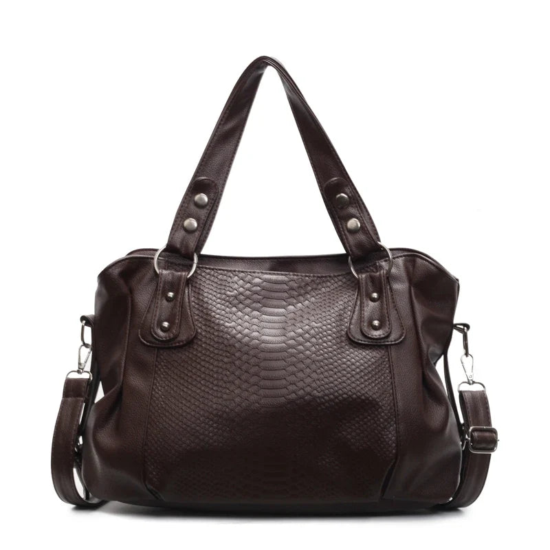 RUBI - Bolso para el Día a Día de lujo en cuero texturizado - Café - CARMEN VELVET