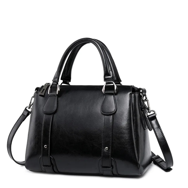 KORE - Bolso en cuero con bandolera - Negro - CARMEN VELVET