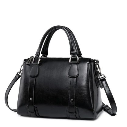 KORE - Bolso en cuero con bandolera - Negro - CARMEN VELVET