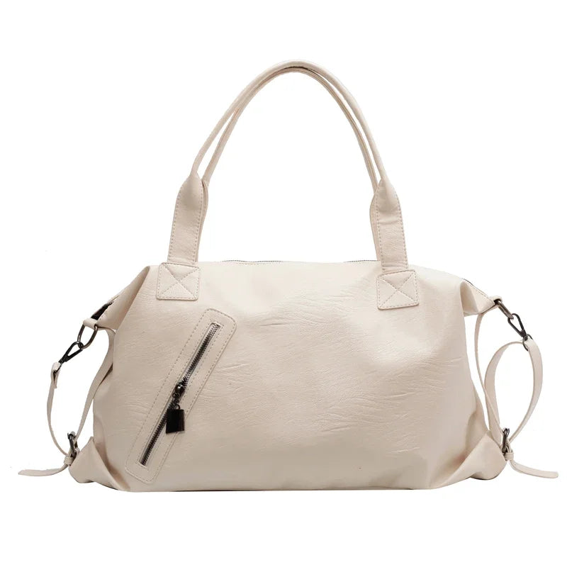 EMMA - Bolso para el Día a Día de cuero suave instituto - Blanco - CARMEN VELVET