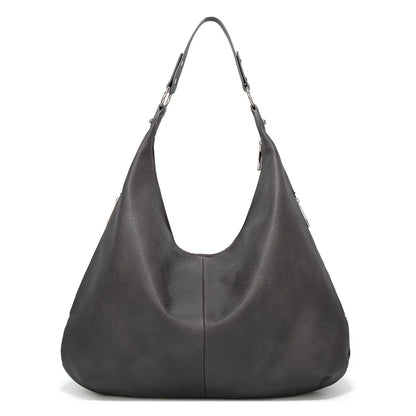 YELENA - Bolso Tote lujo en cuero suave - Gris - CARMEN VELVET