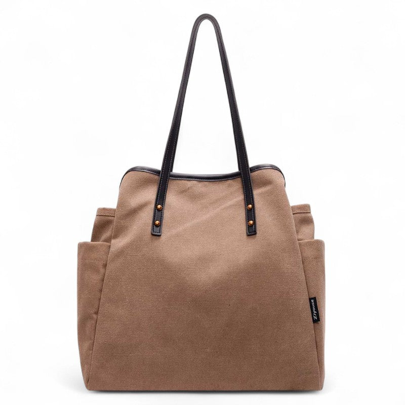 TITA - Bolso Grande en tejido - Marrón - CARMEN VELVET